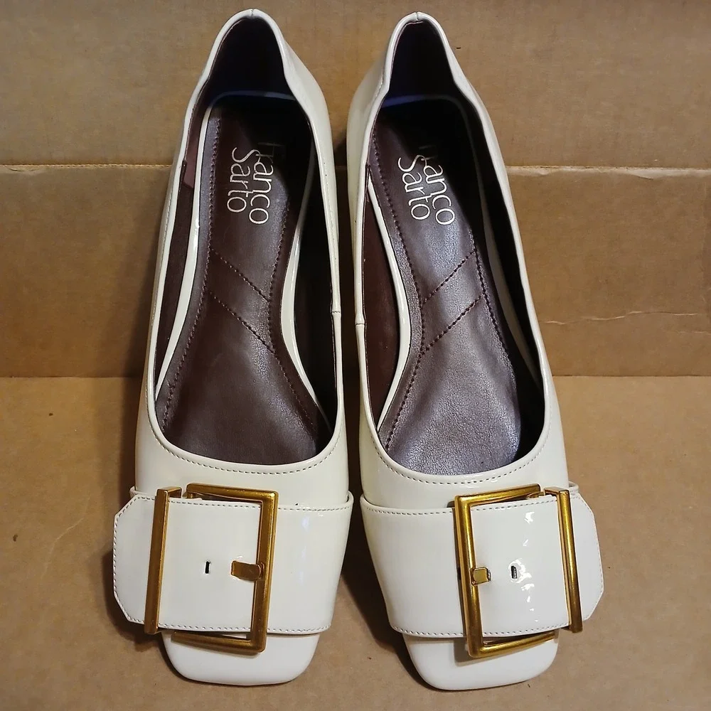 Franco Sarto Women's 8 M Tahlia Ballet Flat Cream Gold Business Casual Work - Picture 2 of 8